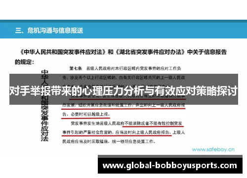 对手举报带来的心理压力分析与有效应对策略探讨