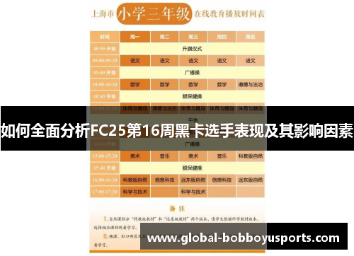 如何全面分析FC25第16周黑卡选手表现及其影响因素