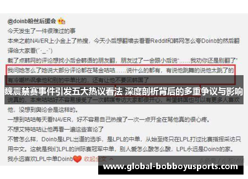 魏震禁赛事件引发五大热议看法 深度剖析背后的多重争议与影响